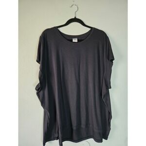 Athleta Black Short Sleeve Tee 2X Modal Blend Relaxed Fit Athleisure Top